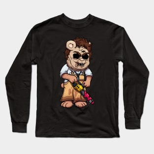 Scary Teddy Bear With Chainsaw Long Sleeve T-Shirt